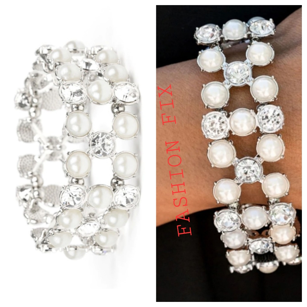 Diamonds And Debutantes White Bracelet